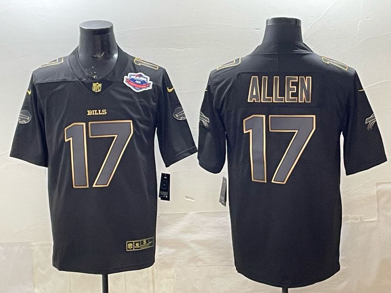 Men 2025 Buffalo Bills #17 Allen black gold  Nike Limited NFL Jersey 02->youth mlb jersey->Youth Jersey